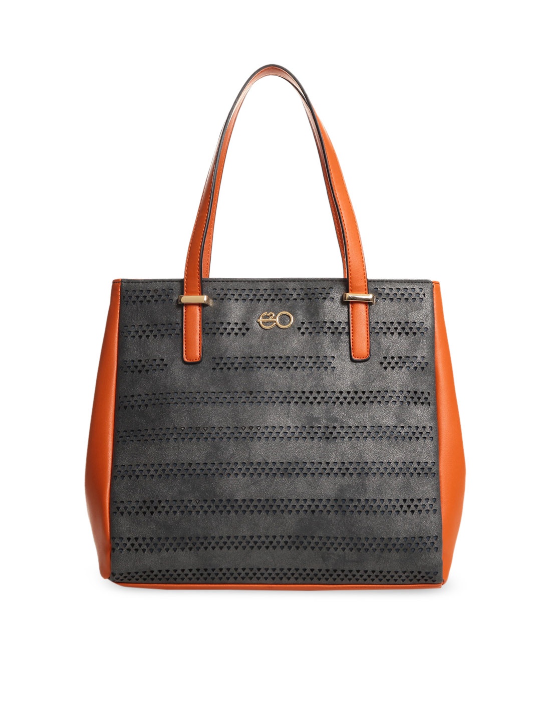 

E2O Black & Orange Textured Shoulder Bag