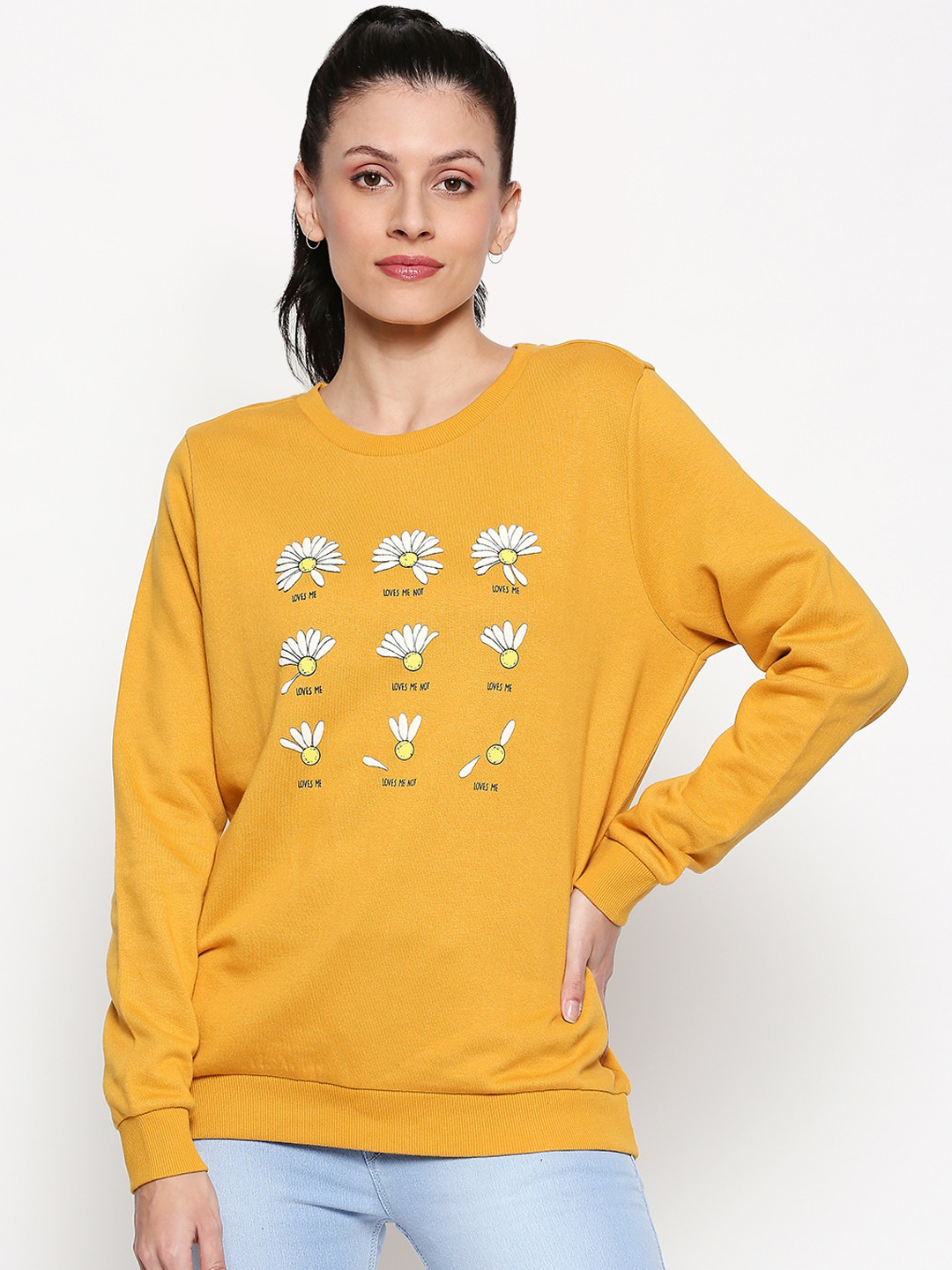 

Honey by Pantaloons Women Mustard Printed Sweatshirt