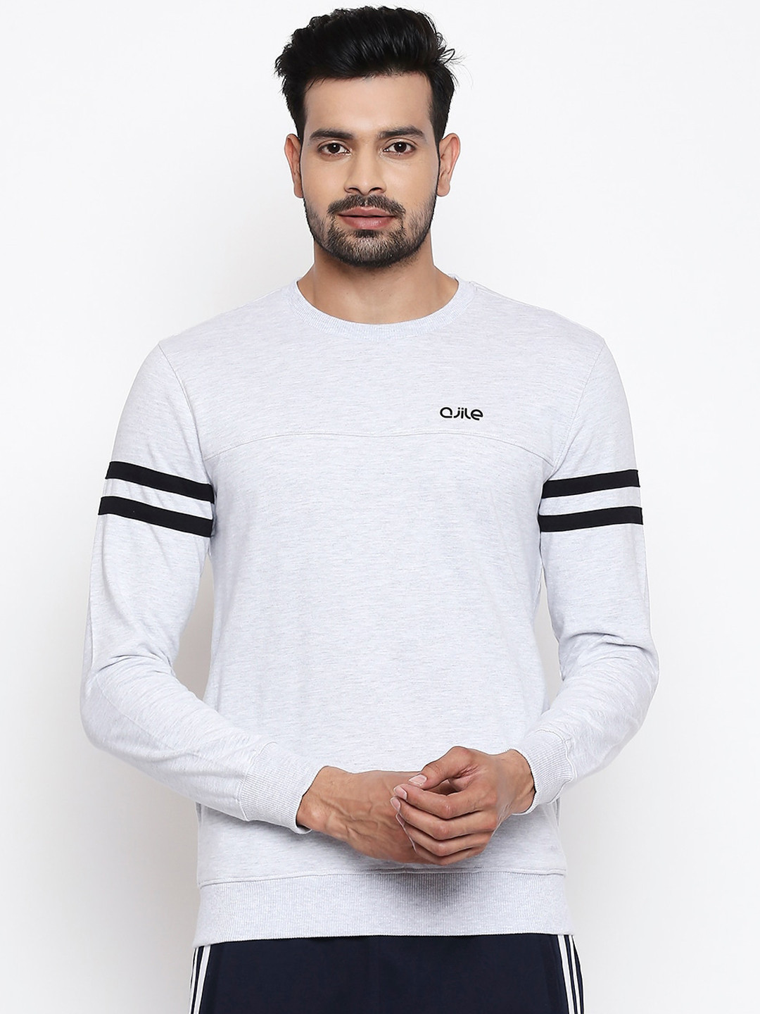 

Ajile by Pantaloons Men Grey Solid Sweatshirt