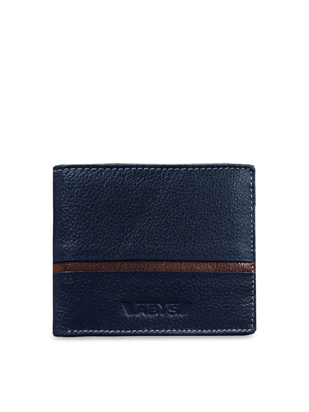 

ABYS Unisex Navy Blue & Tan Brown Genuine Leather Accessory Gift Set