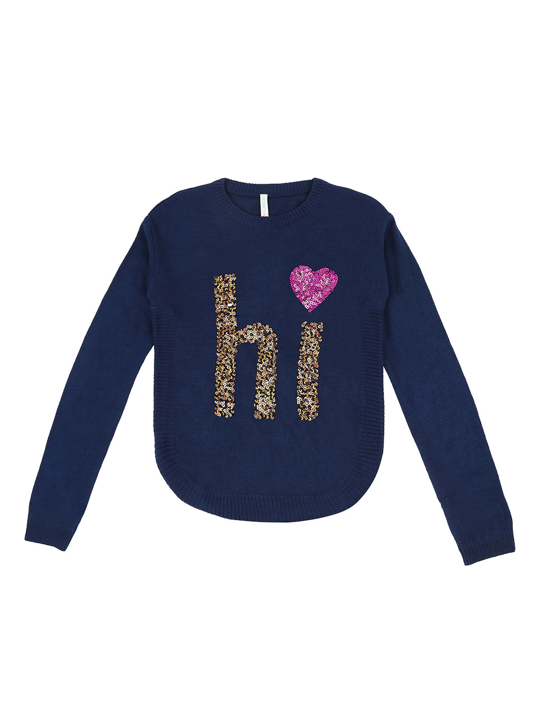 

Pantaloons Junior Girls Navy Blue Embellished Pullover Sweater