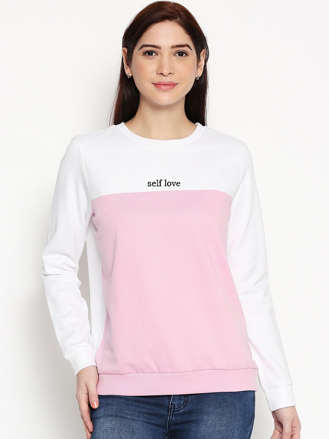 

Honey by Pantaloons Women Pink Colourblocked Sweatshirt