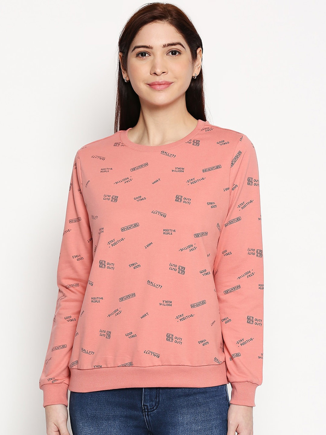 

Honey by Pantaloons Women Rust Printed Sweatshirt