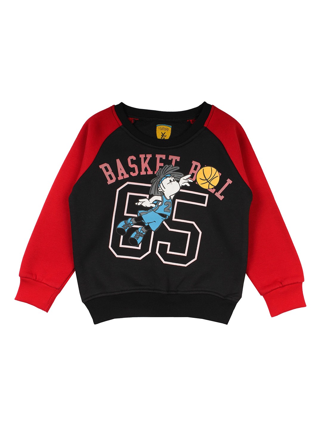

Lil Lollipop Kids Black & Red Printed Sweatshirt