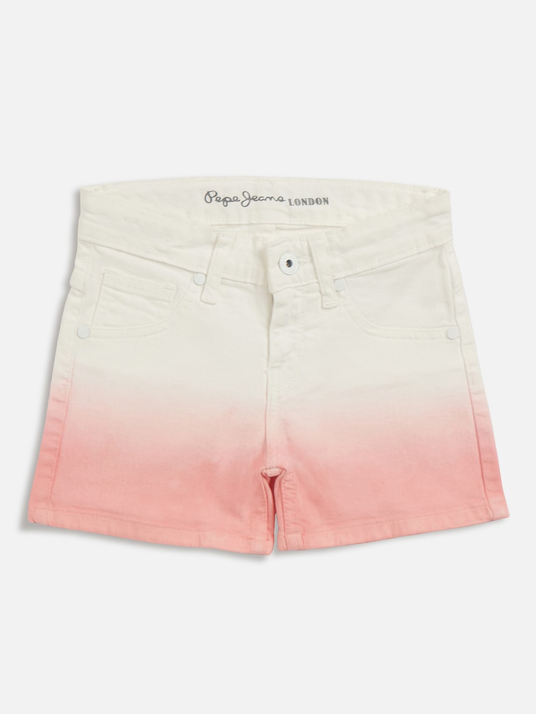 

Pepe Jeans Girls Pink Colourblocked Skinny Fit Denim Shorts