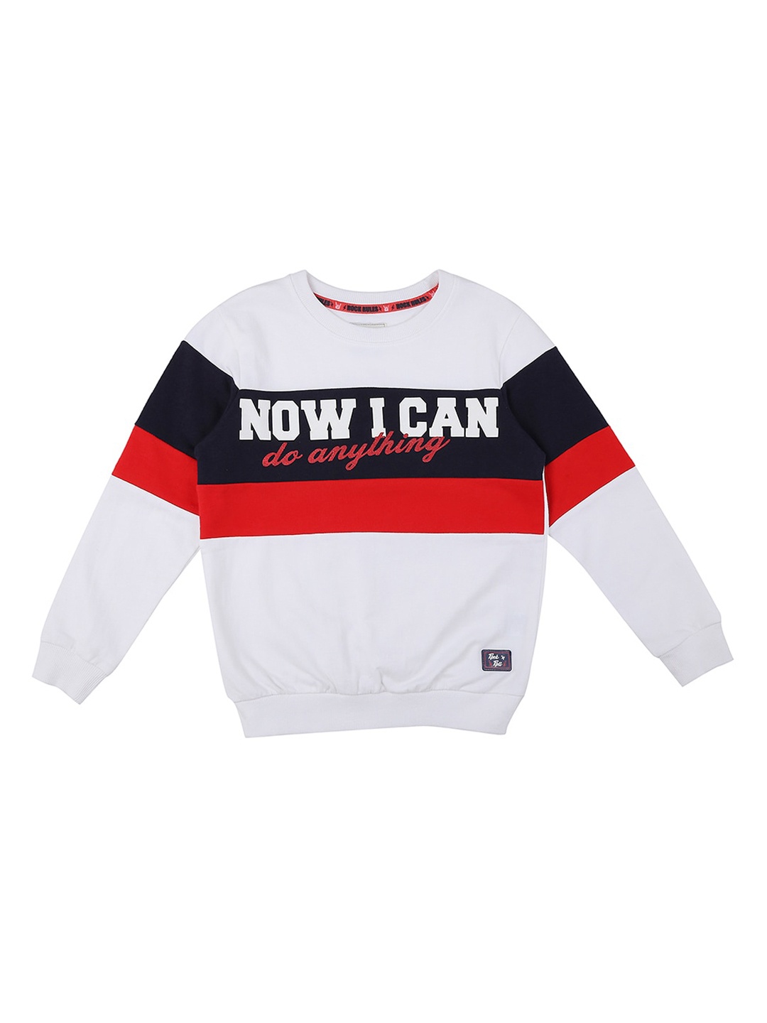 

Pantaloons Junior Boys White Colourblocked Sweatshirt
