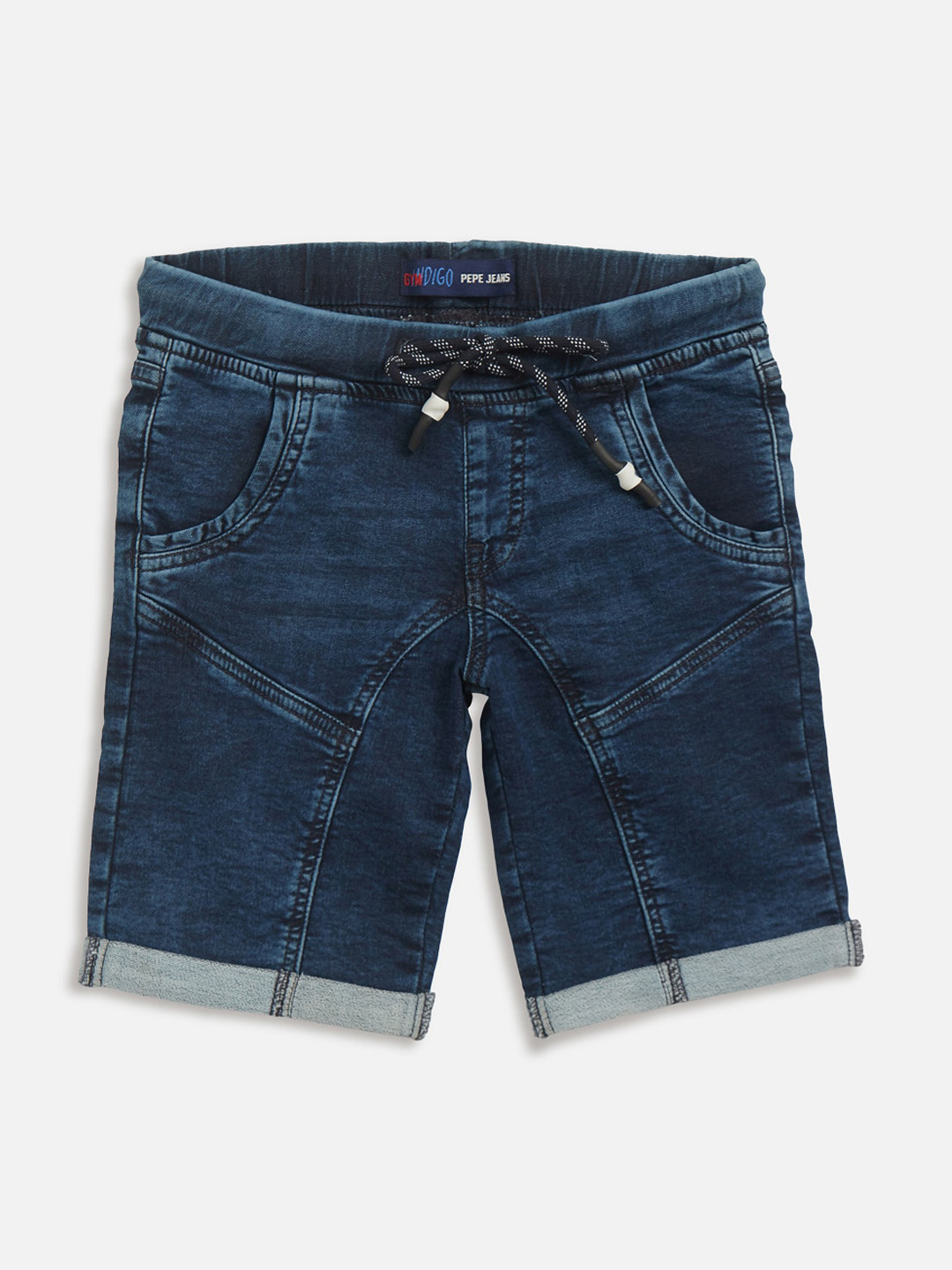 

Pepe Jeans Boys Navy Blue Solid Slim Fit Denim Shorts
