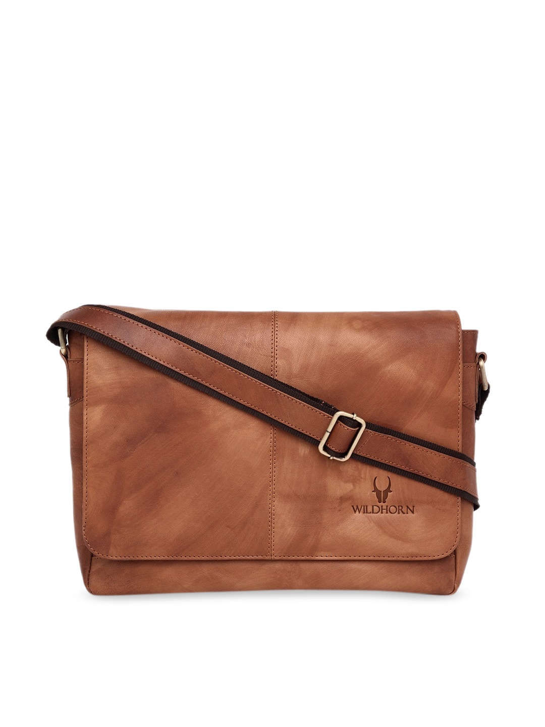 

WildHorn Men Tan Brown Solid Genuine Leather Messenger Bag