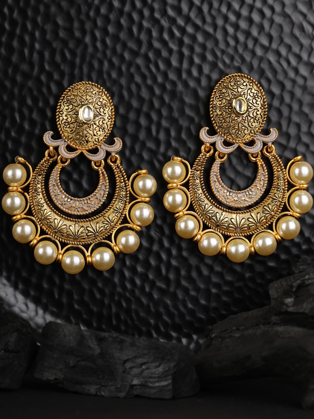 Priyaasi Gold-Toned Contemporary Chandbalis