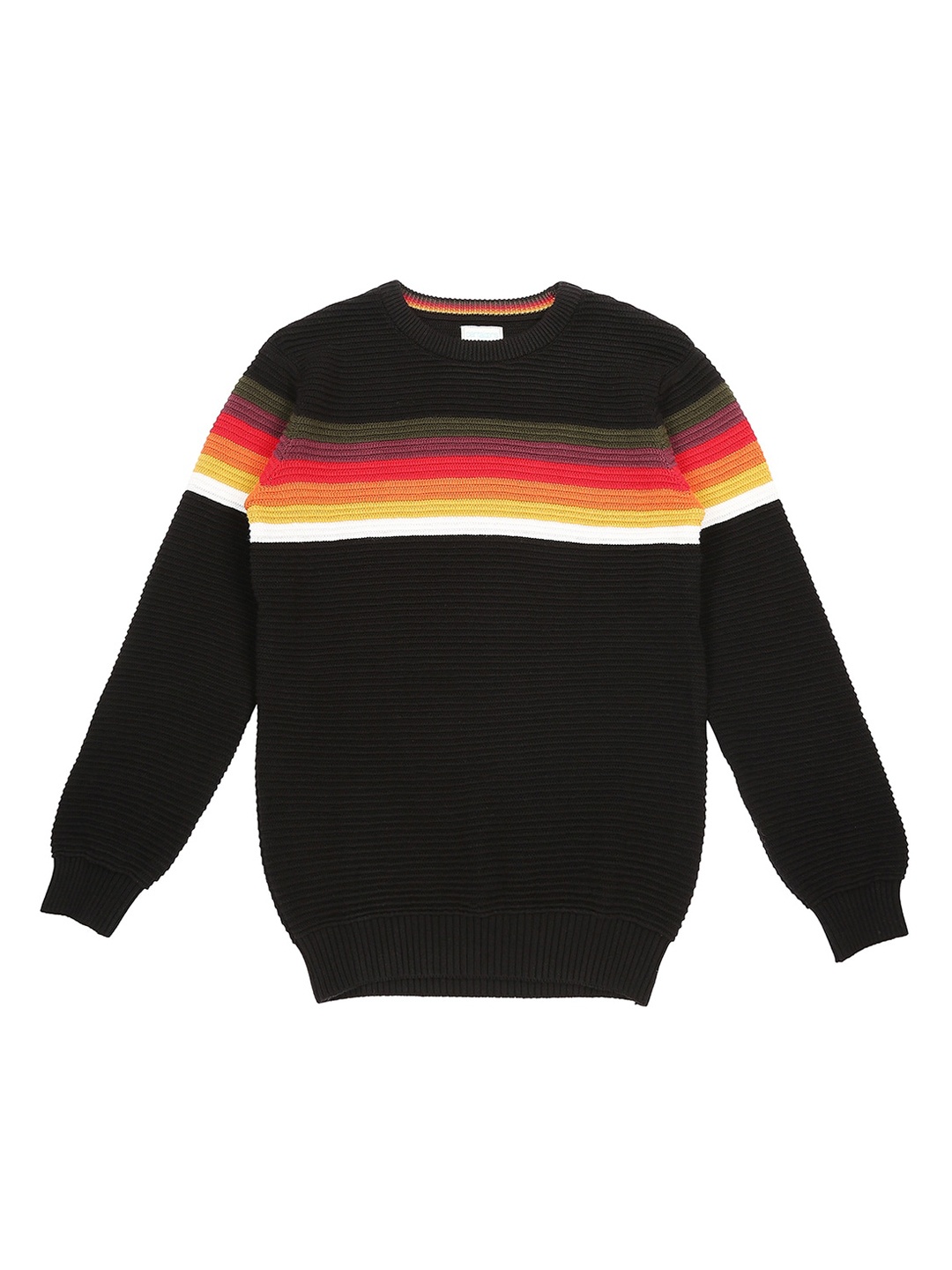 

Pantaloons Junior Boys Black Striped Pullover