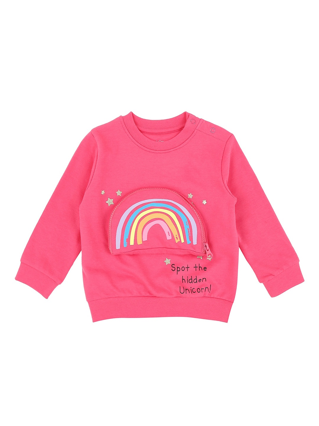 

Pantaloons Baby Girls Fuchsia Printed Sweatshirt