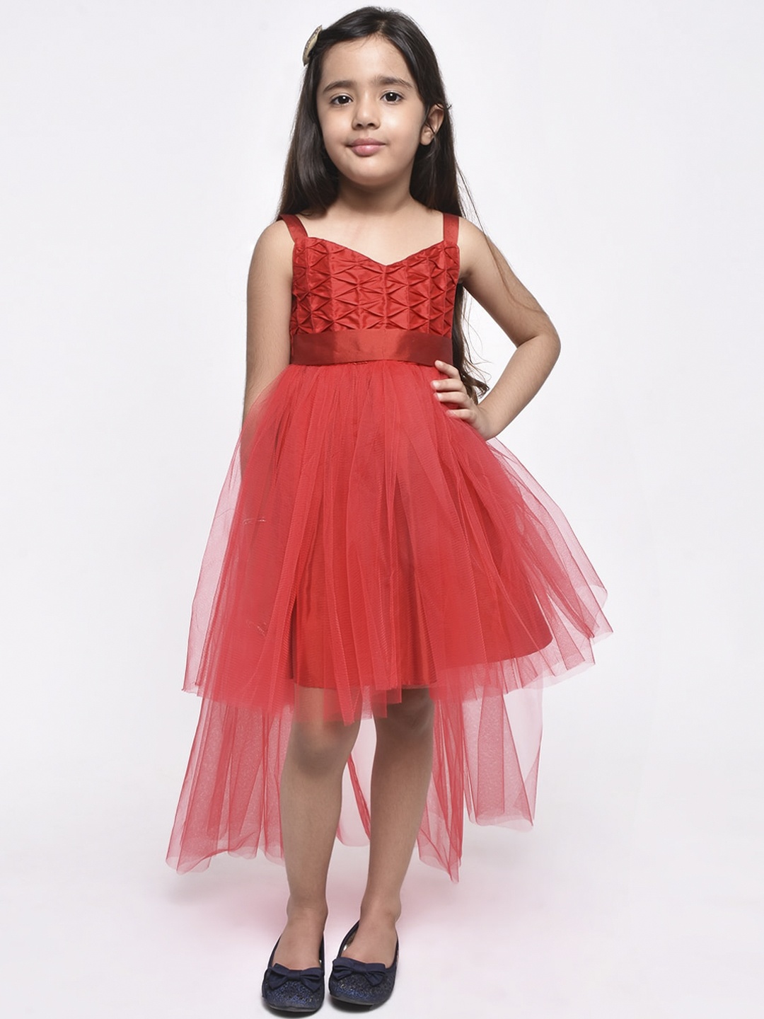 

Jelly Jones Girls Red Embellished Fit and Flare Dress