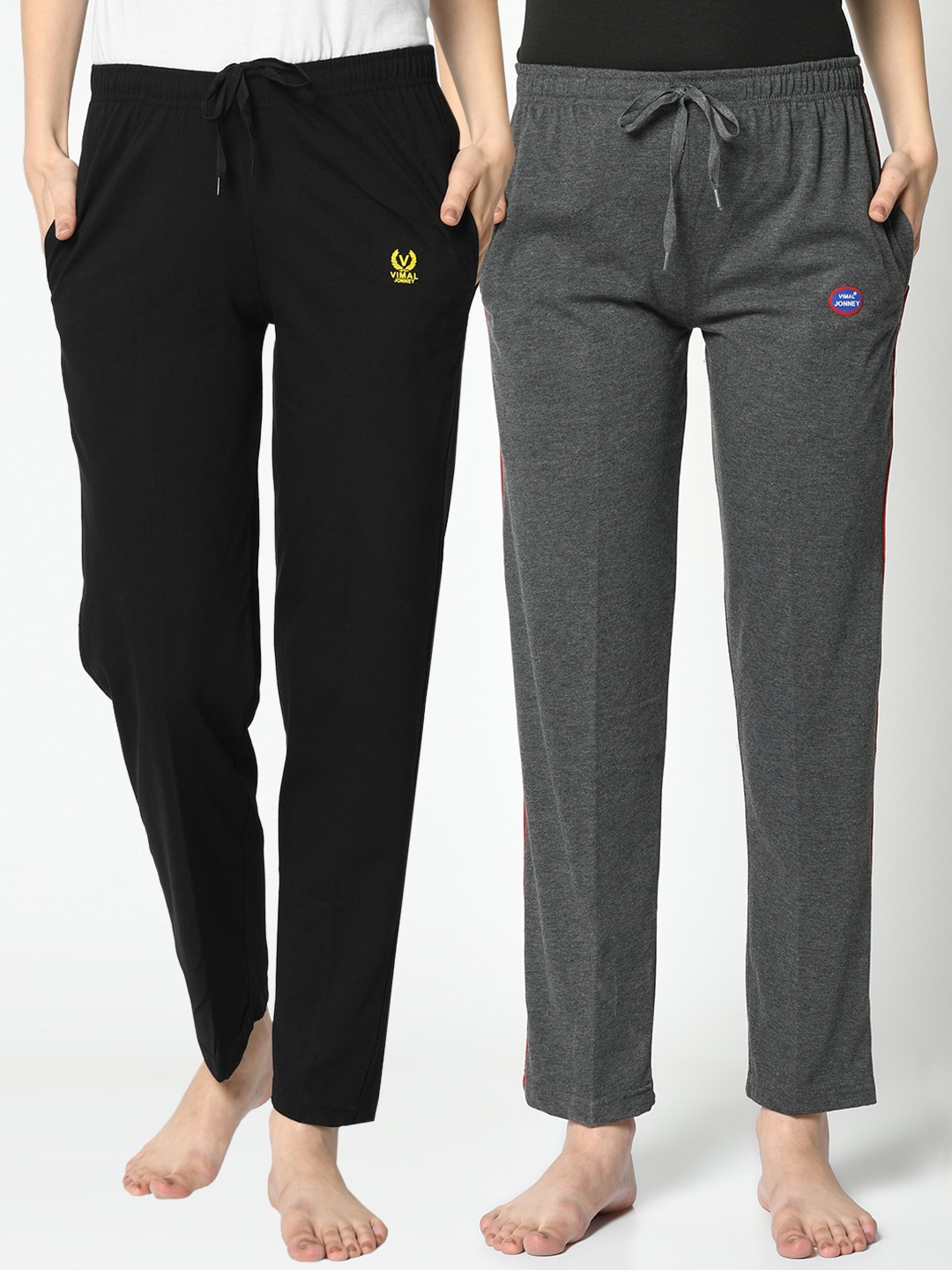 

VIMAL JONNEY Women Pack Of 2 Lounge Pants, Black
