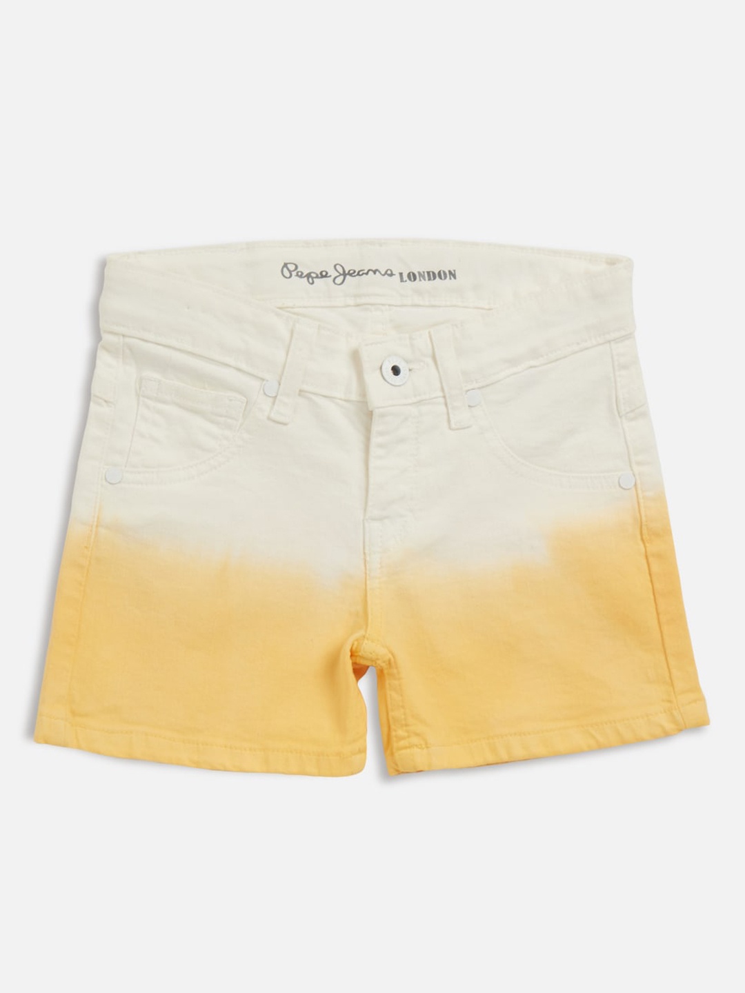 

Pepe Jeans Girls Yellow Colourblocked Skinny Fit Regular Shorts