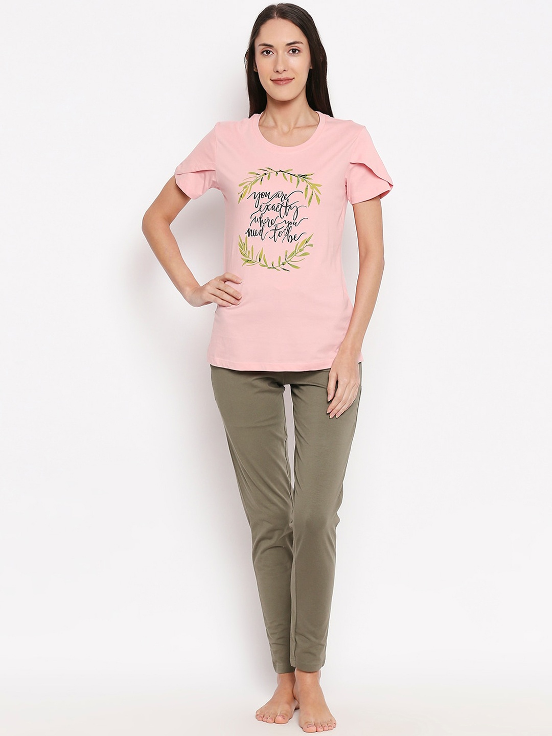 

XIN Women Pink & Green Night Suit ONO1150
