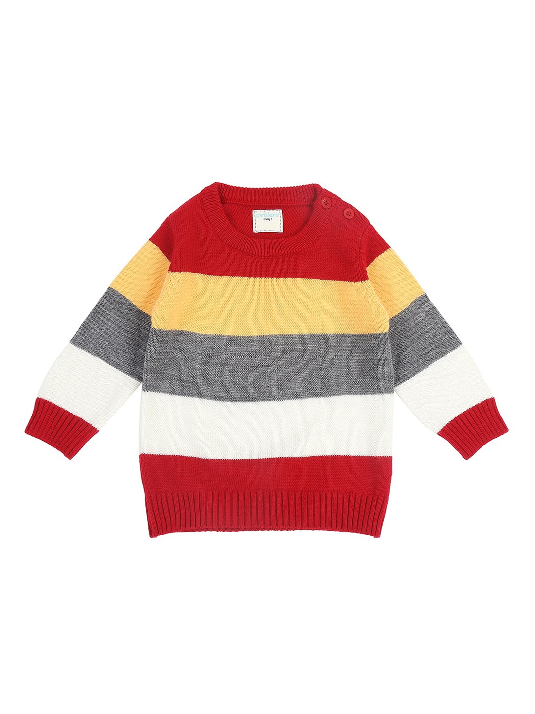 

Pantaloons Baby Infant Boys Red & White Striped Pullover Sweater