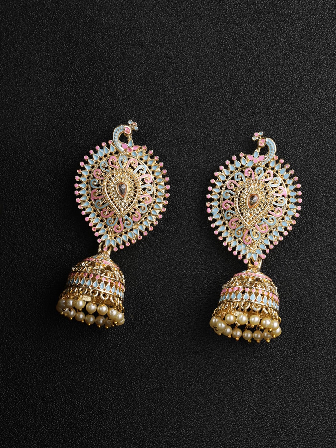 

Priyaasi Blue & Pink Contemporary Jhumkas