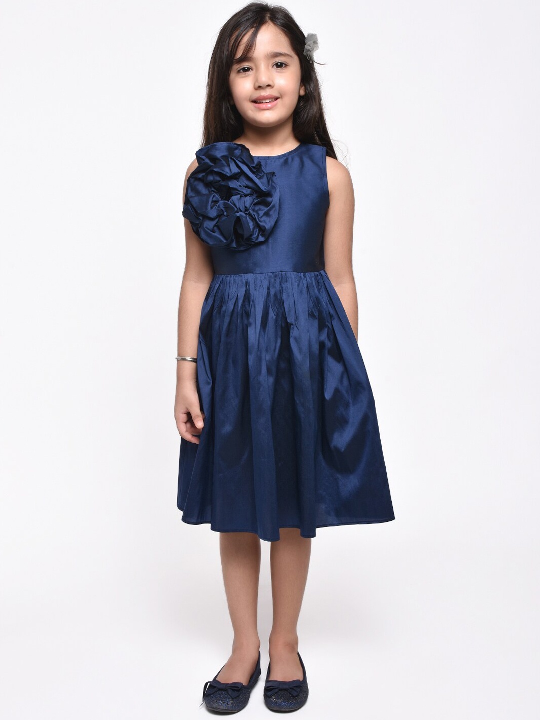 

Jelly Jones Girls Navy Blue Solid Fit and Flare Dress