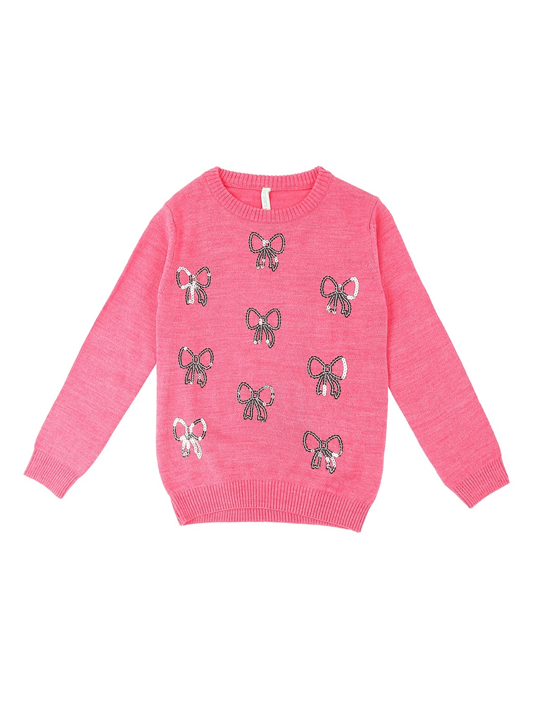 

Pantaloons Junior Girls Pink Embellished Pullover Sweater