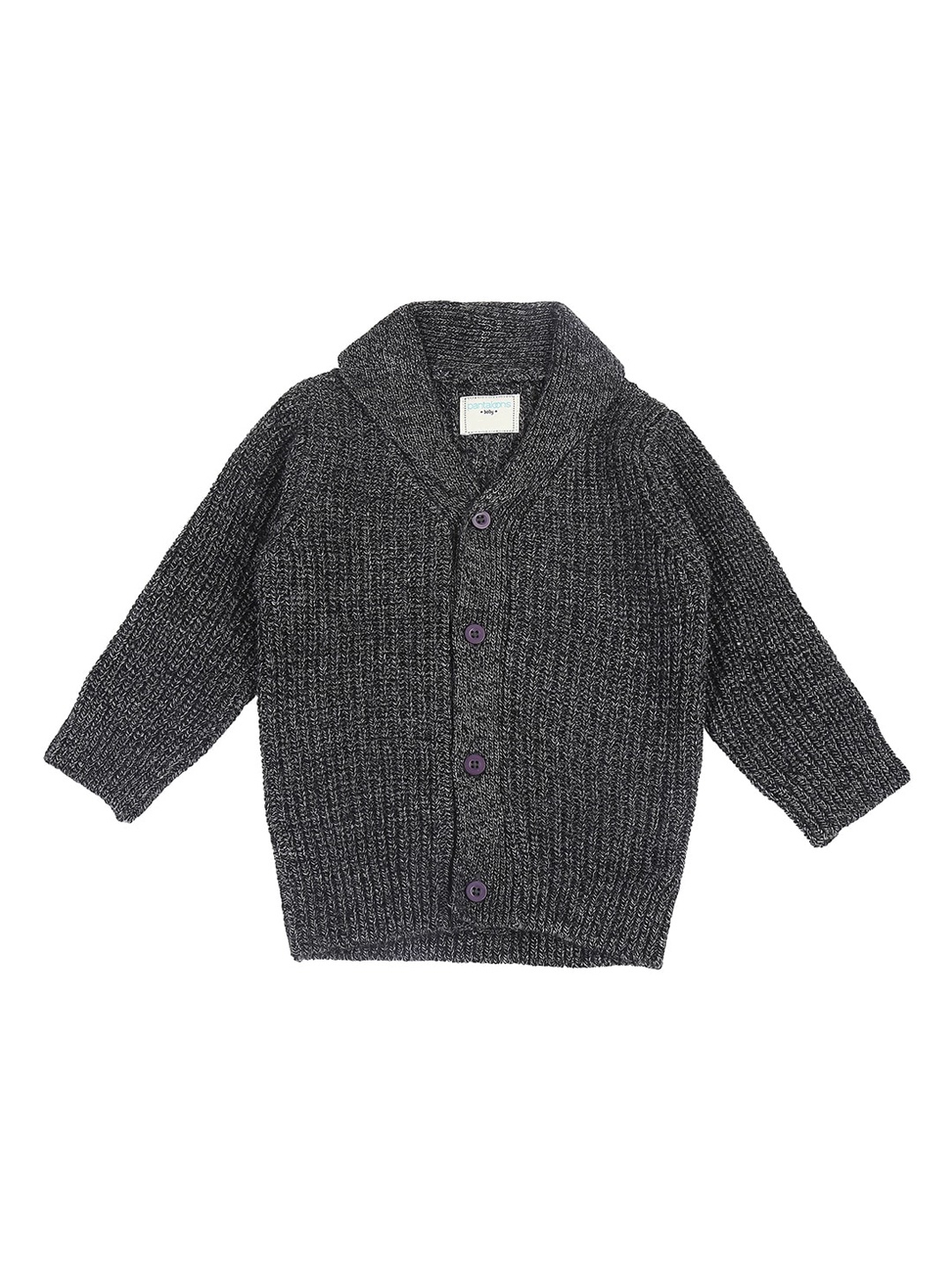 

Pantaloons Baby Boys Grey Solid Cardigan, Charcoal