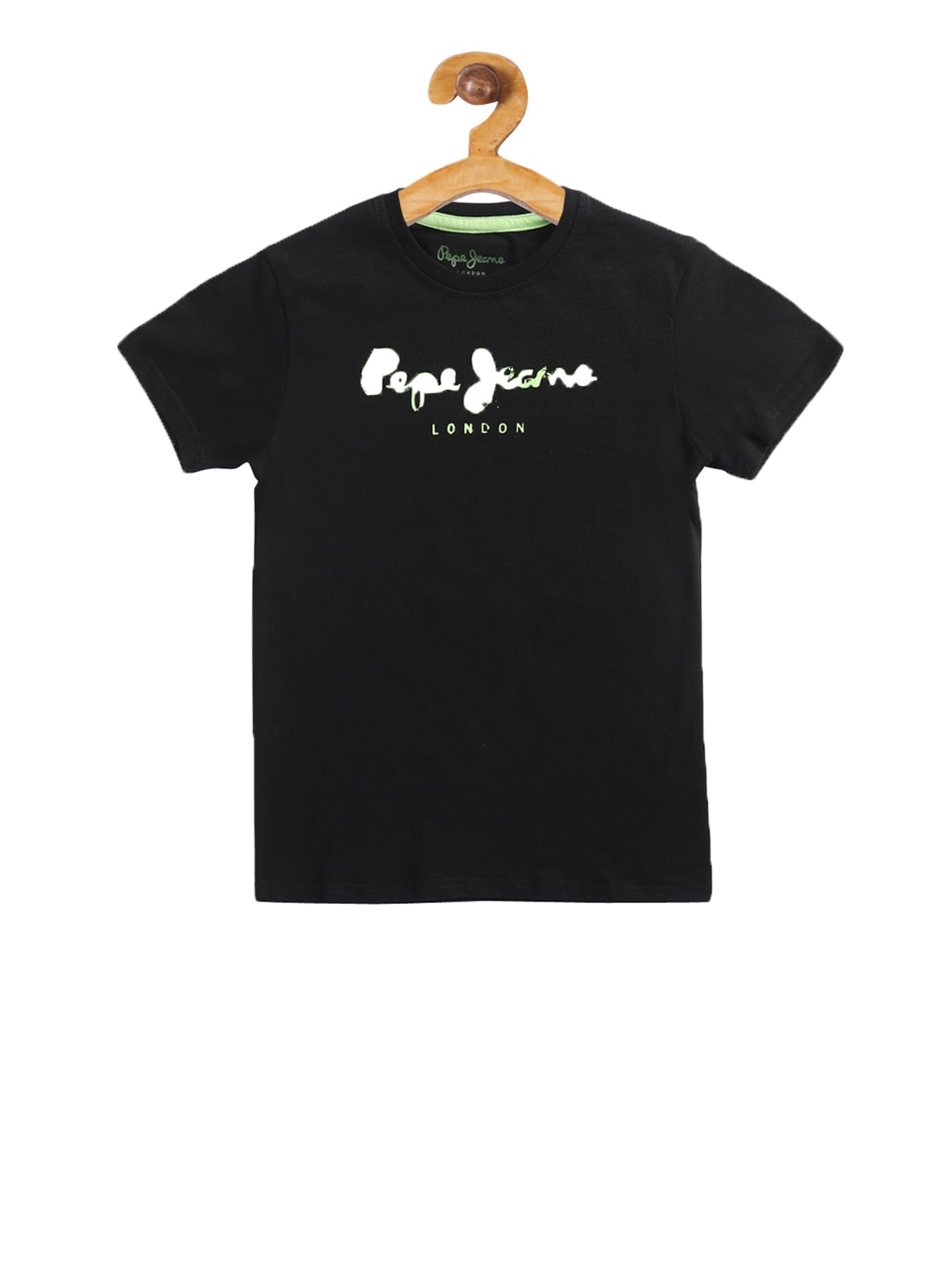 

Pepe Jeans Boys Black Brand Logo Printed Round Neck T-shirt