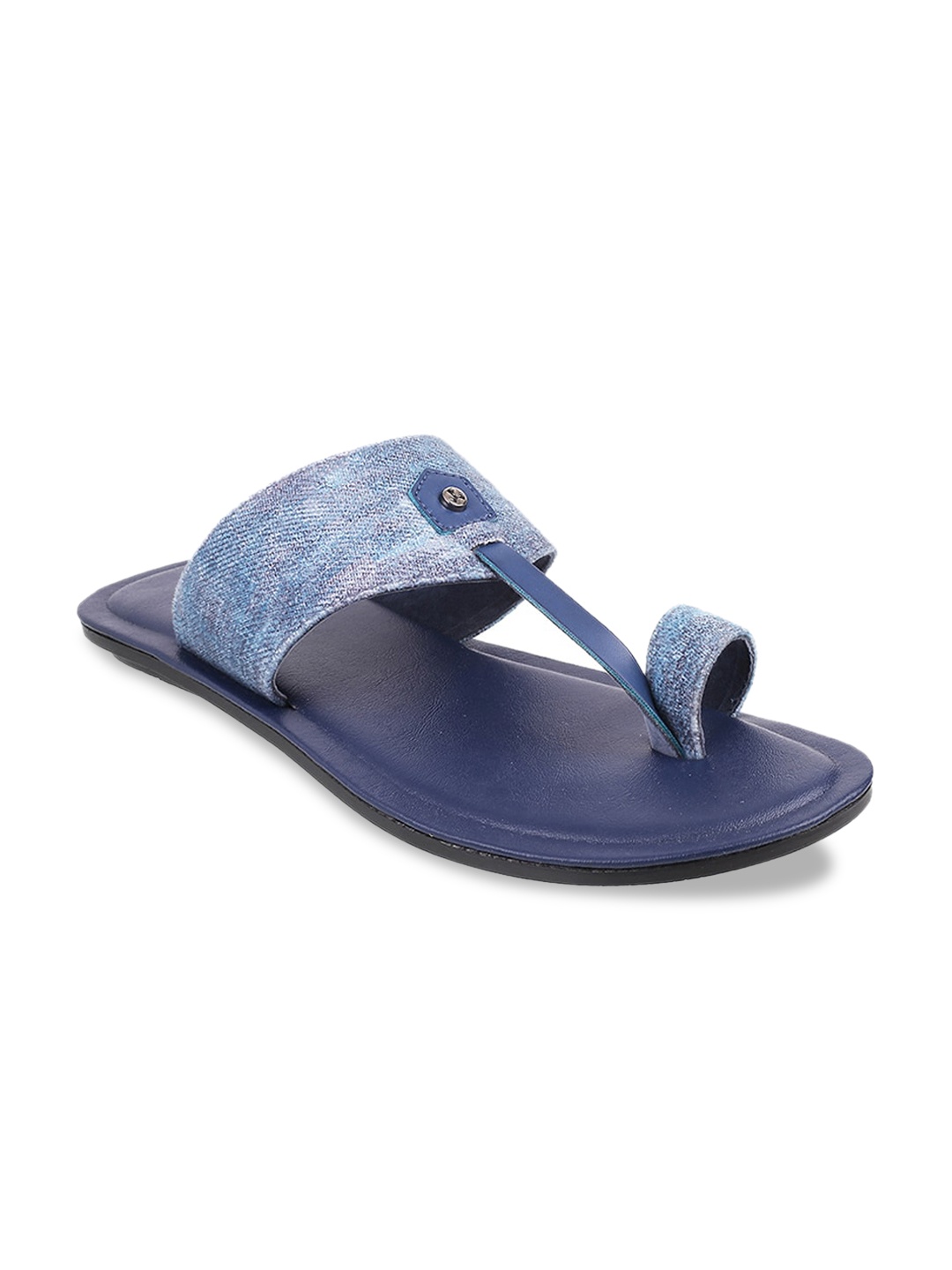 

Mochi Men Blue Solid Comfort Sandals
