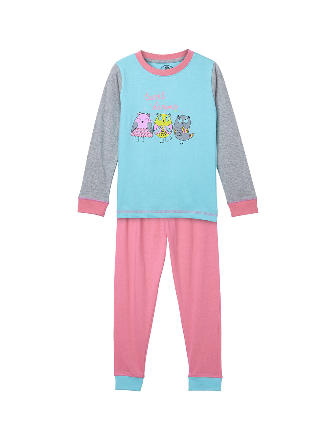 

Cub McPaws Girls Blue & Pink Printed Night Suit