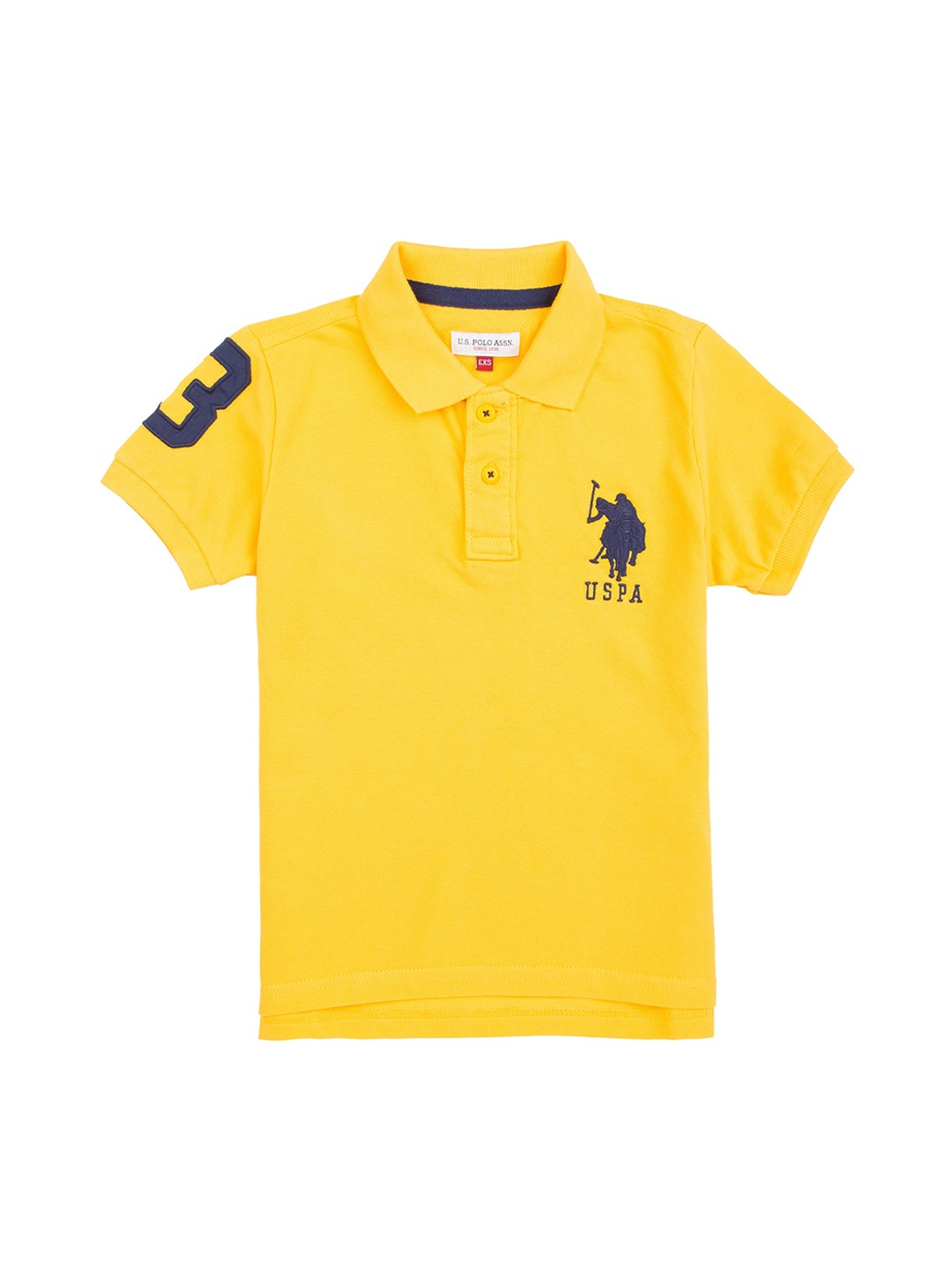 

U.S. Polo Assn. Kids Boys Yellow Solid Polo Collar T-shirt
