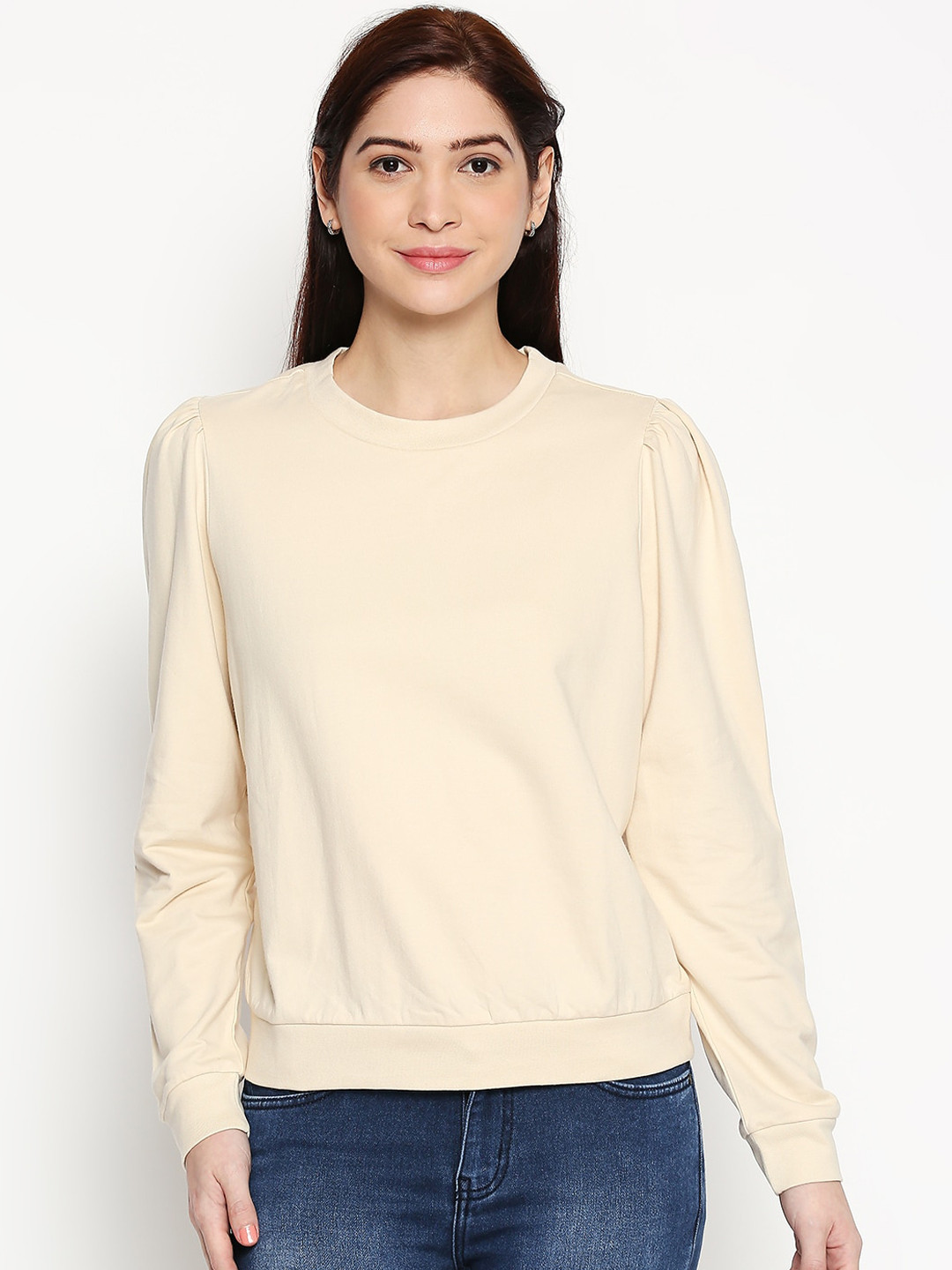 

Honey by Pantaloons Women Beige Solid Sweatshirt
