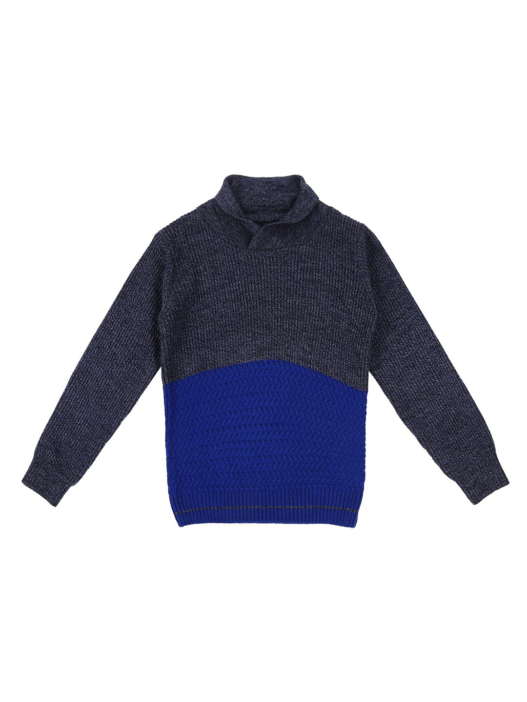 

Pantaloons Junior Boys Blue & Grey Colourblocked Pullover Sweater
