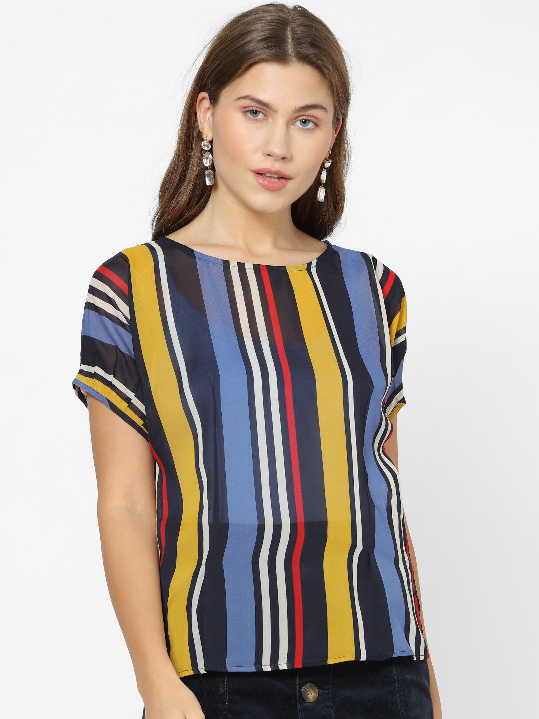 

FOREVER 21 Women Multicoloured Striped Top, Multi