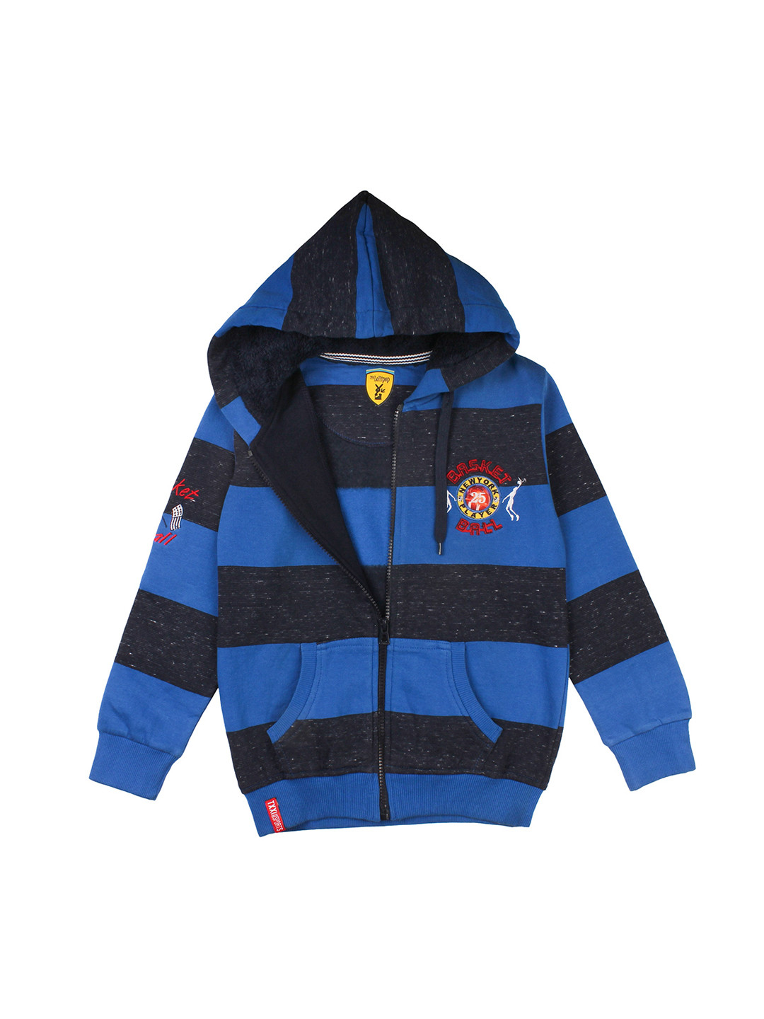 

Lil Lollipop Kids Blue Striped Hooded Sweatshirt