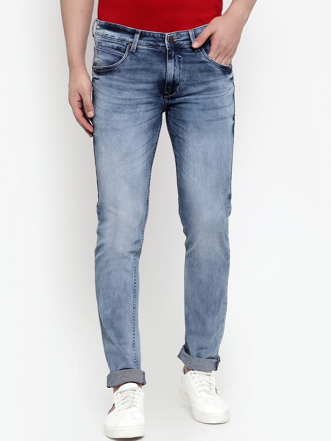 

Cantabil Men Blue Slim Fit Mid-Rise Clean Look Jeans