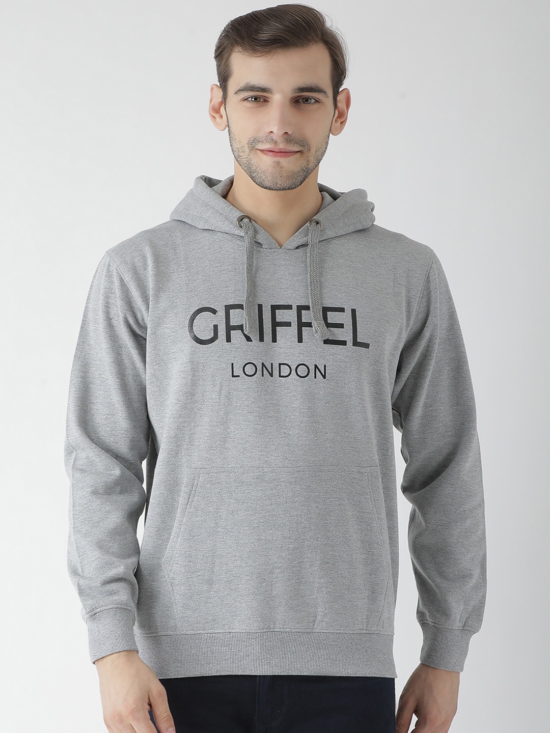 

GRIFFEL Men Grey & Grey Printed Sweatshirt