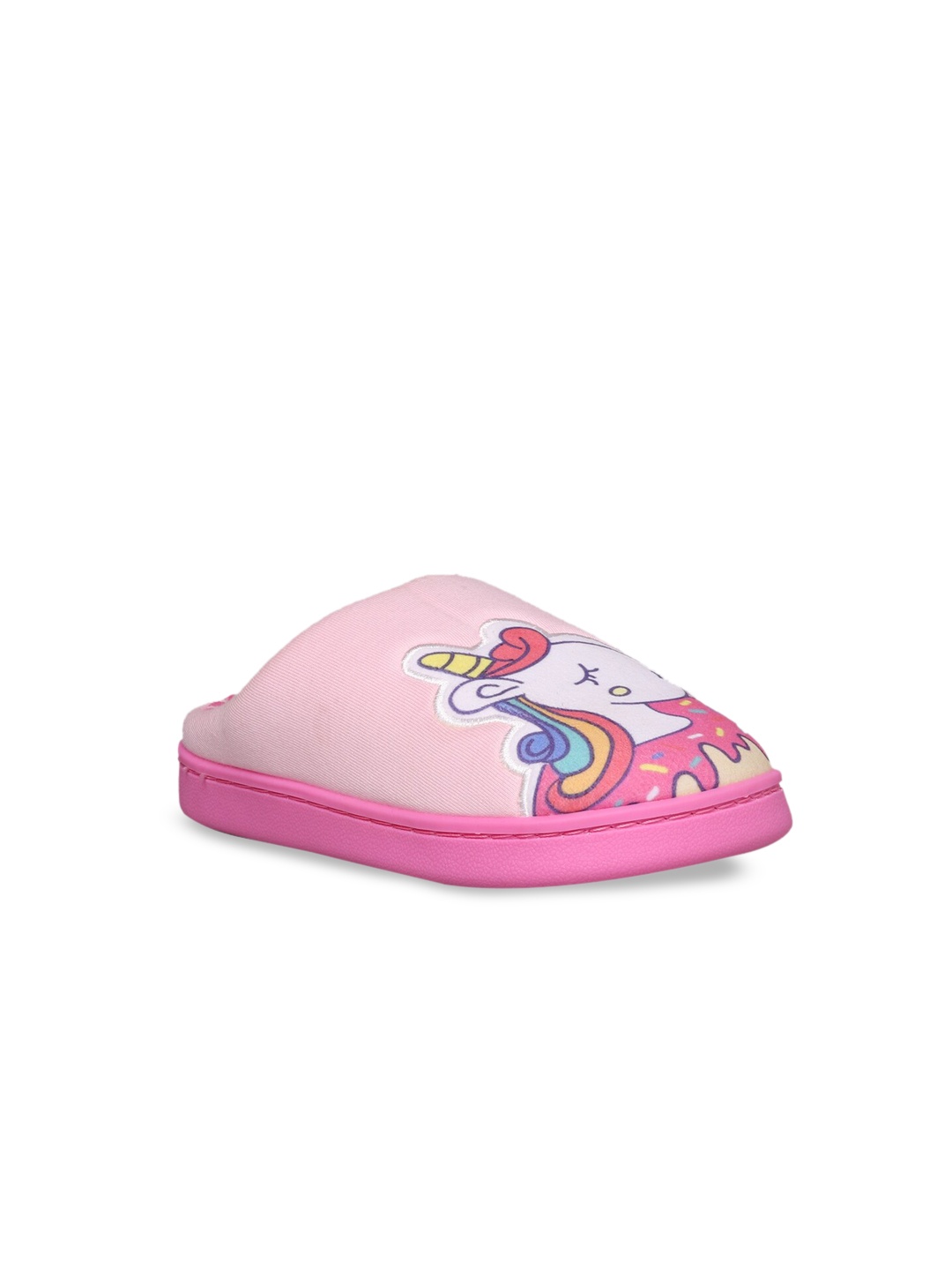 

Yellow Bee Girls Pink Unicorn Plush Slippers