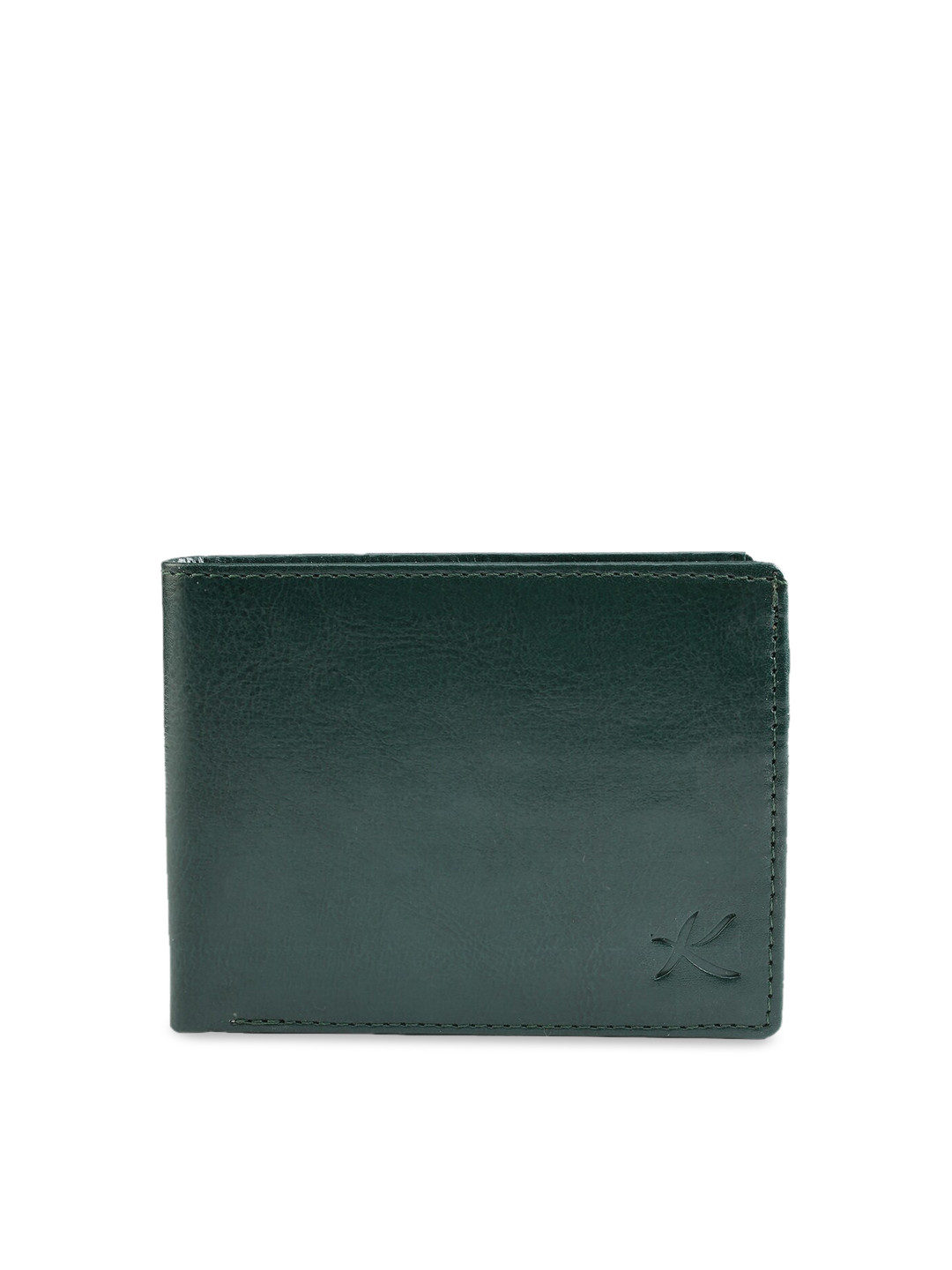 

Kastner Men Green Solid Two Fold Leather Wallet