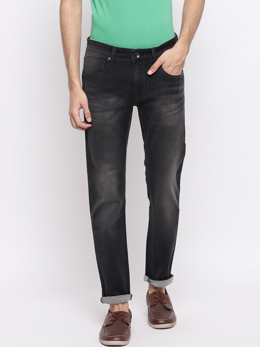 Pepe Jeans Men Black Slim Fit Mid-Rise Clean Look Jeans