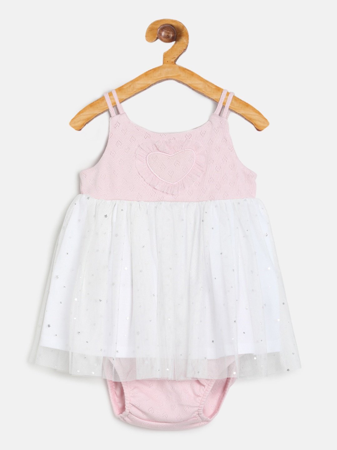 

MINI KLUB Girls Pink Self Design A-Line Dress