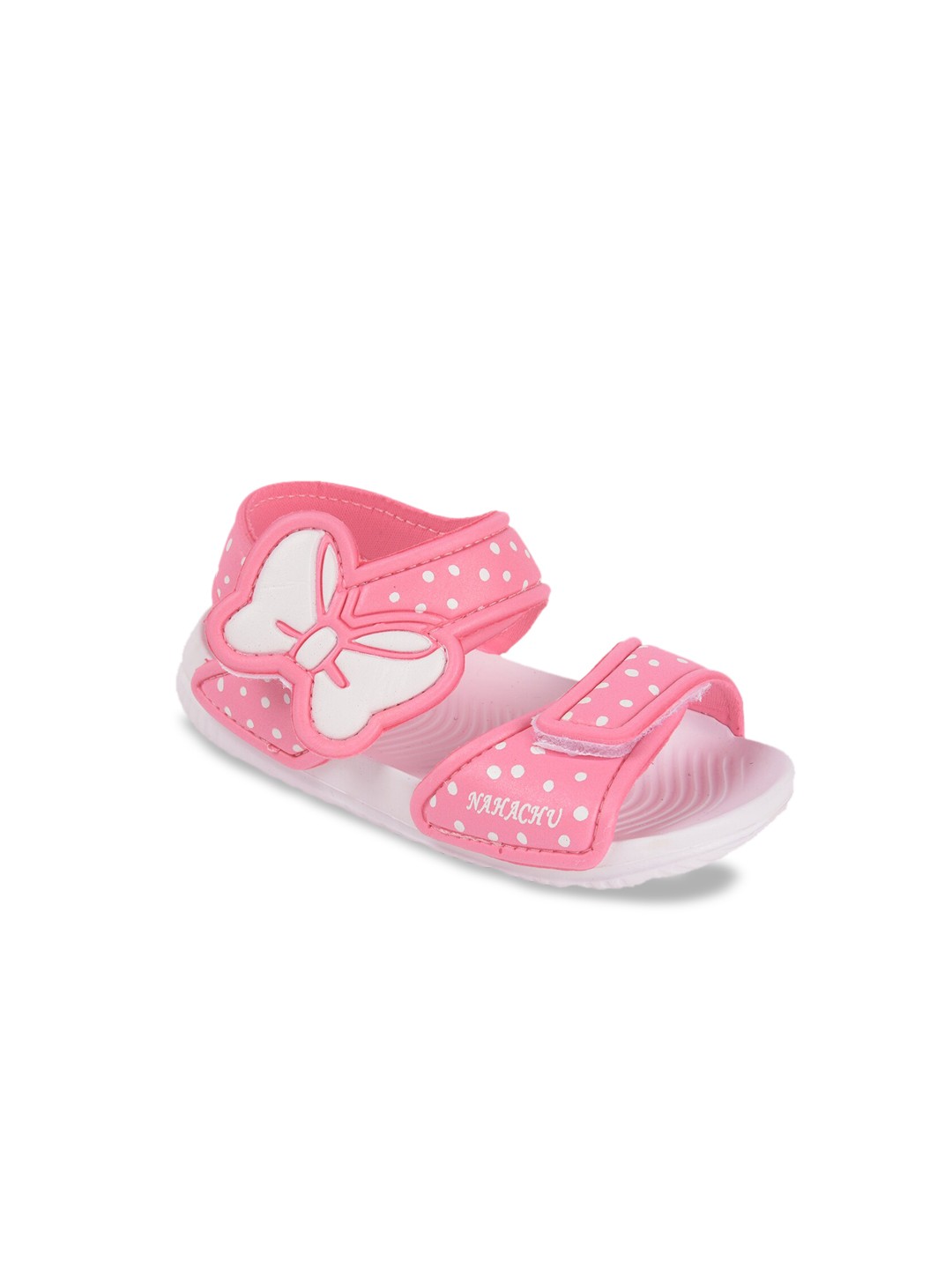 

Yellow Bee Girls Pink Printed Open Toe Flats