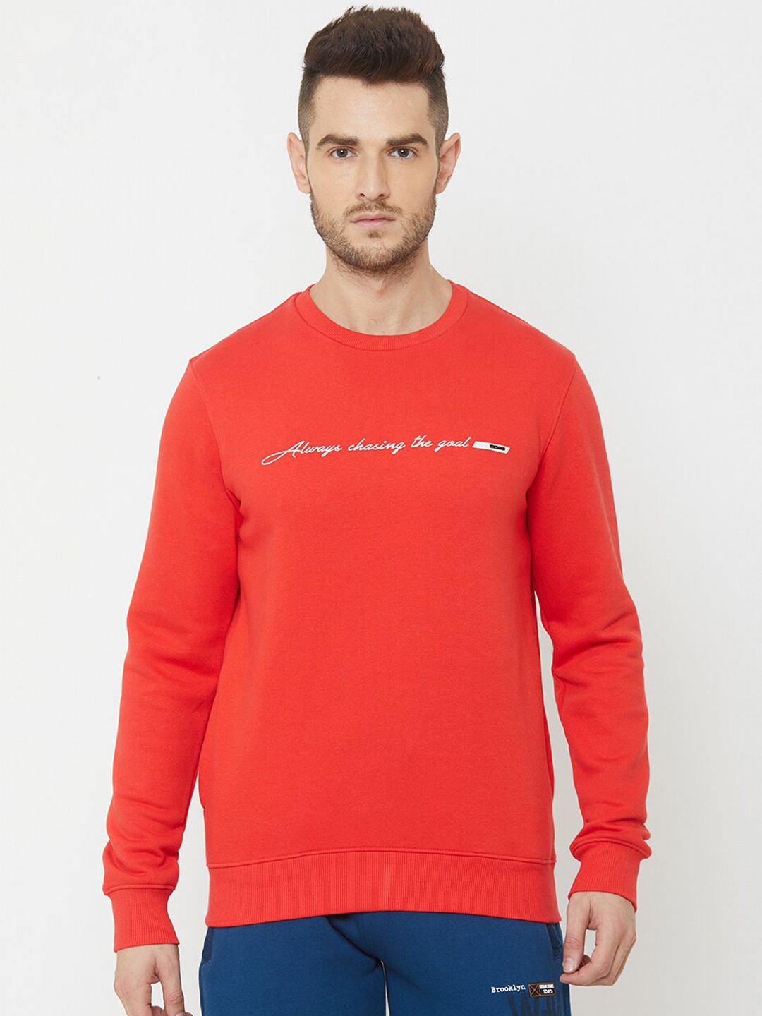 

Sweet Dreams Men Red Solid Sweatshirt