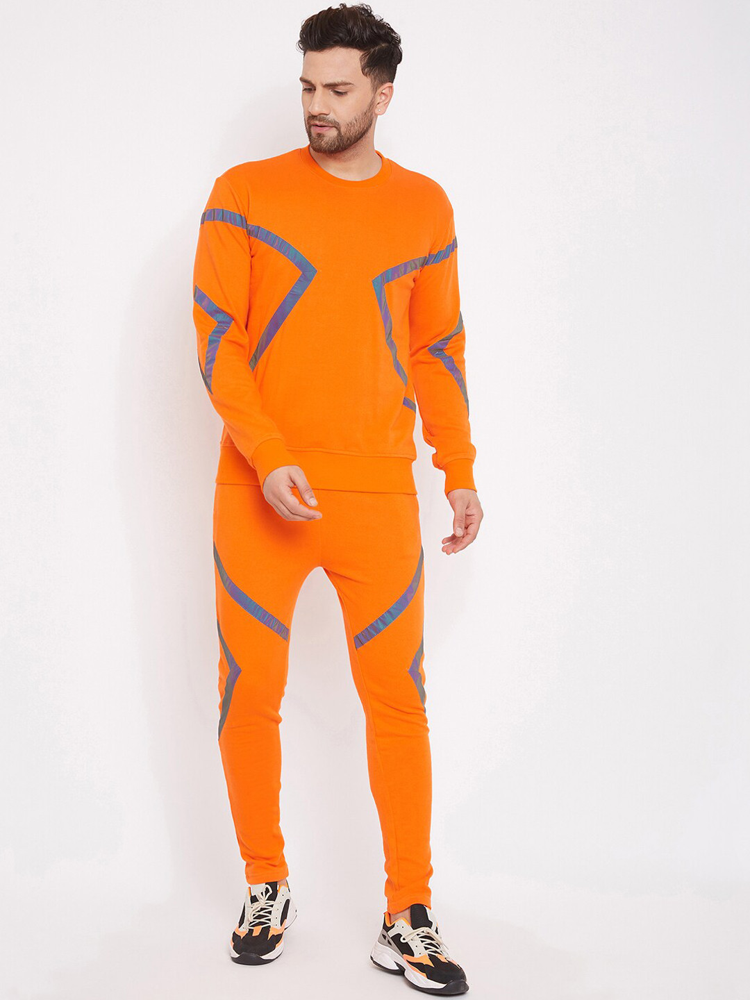 

FUGAZEE Men Orange Solid Tracksuit