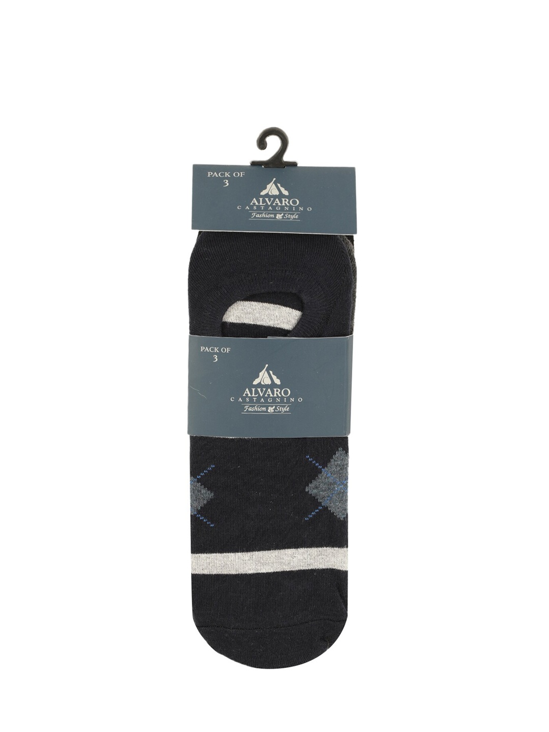 

Alvaro Castagnino Men Pack of 3 Assorted Solid Shoe Liners
