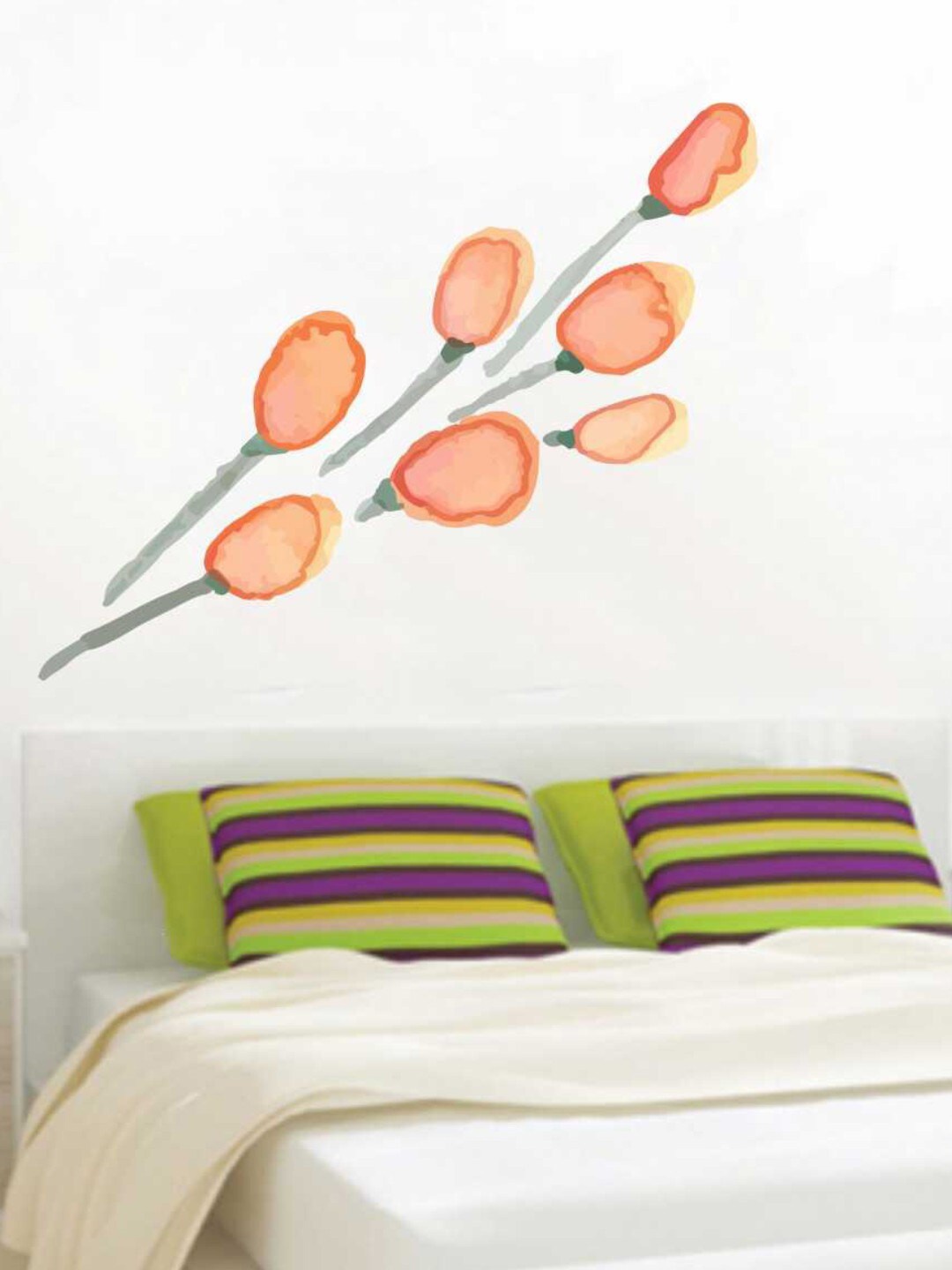 

rawpockets Pink & Green Modern Flower Wall Stickers