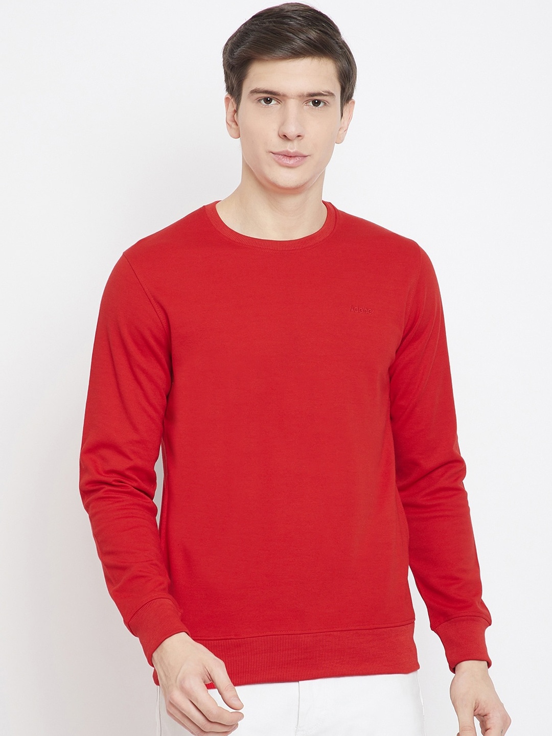 

Adobe Men Red Solid Sweatshirt