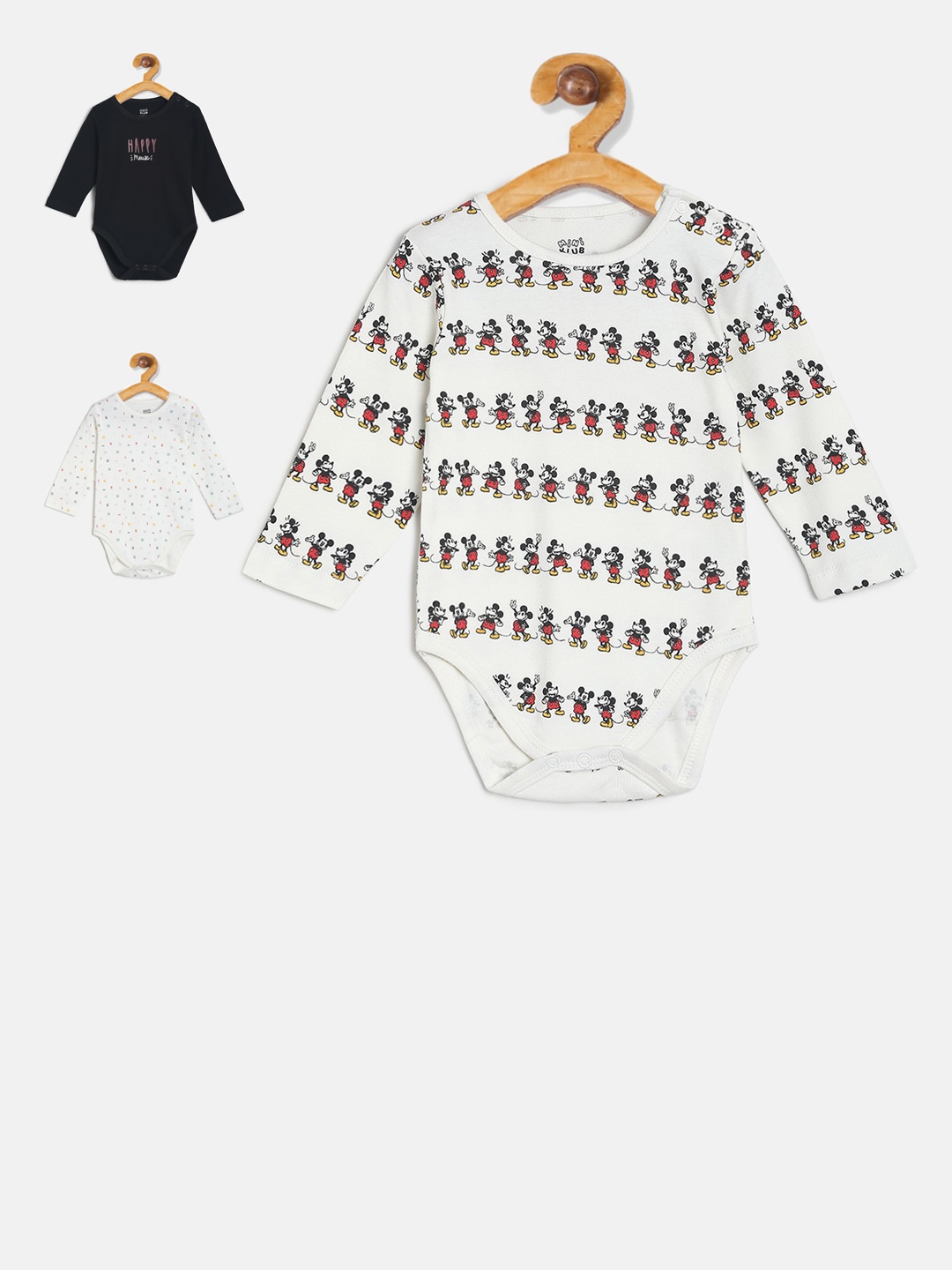 MINI KLUB Infant Boys Pack of 3 Bodysuits, White