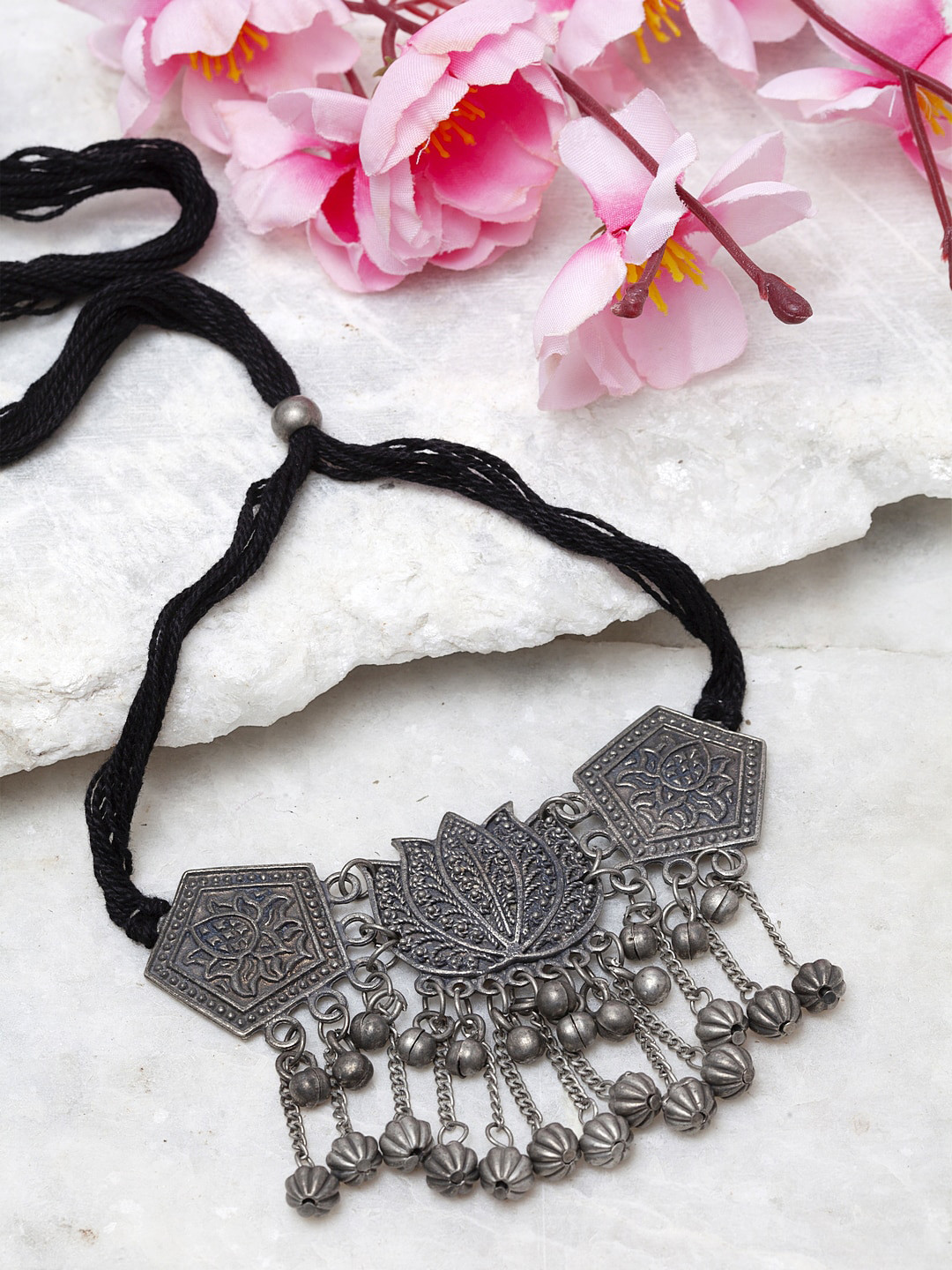 

Moedbuille Women Metallic Handcrafted Antique Oxidised Choker Necklace