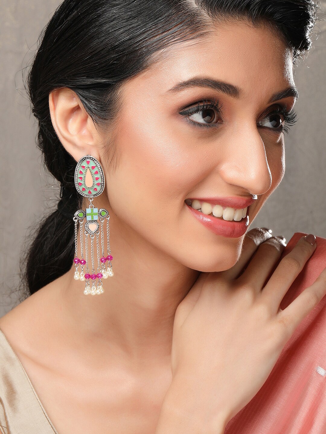 

Rubans Multicoloured Classic Jhumkas, Multi