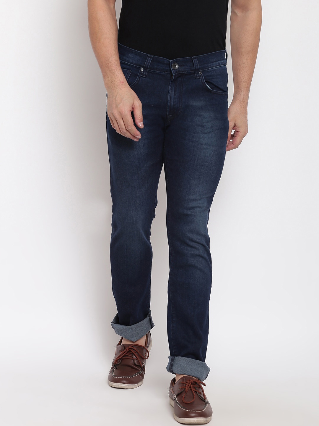 

Pepe Jeans Men Navy Blue Regular Fit Mid-Rise Clean Look Jeans