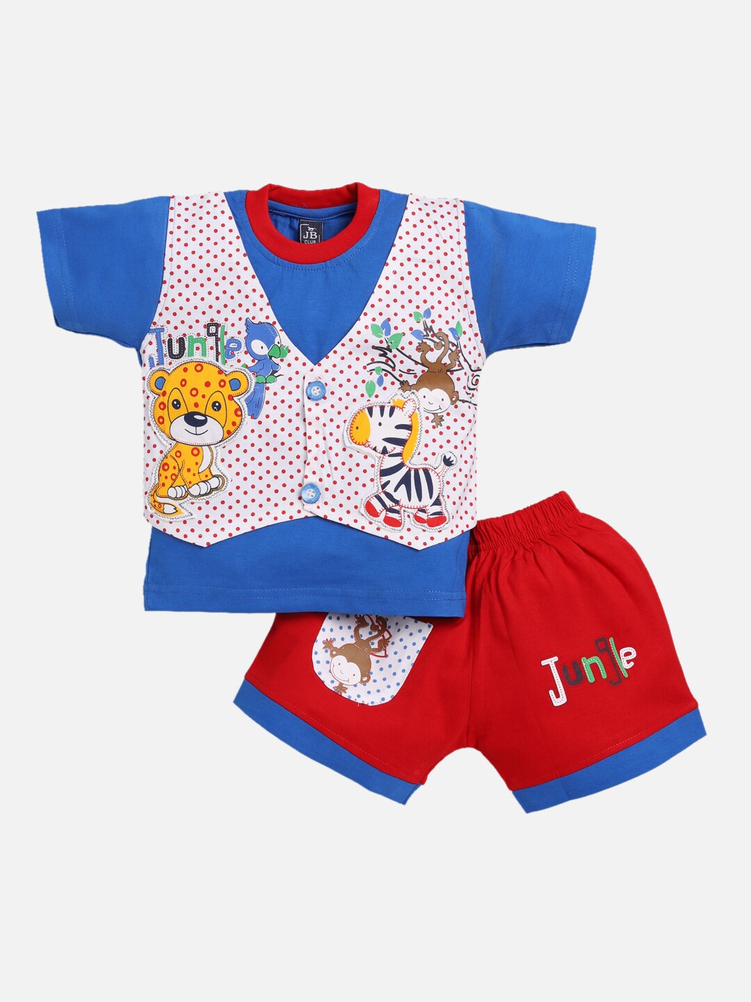 

Jaybee Infant Boys Blue & White Printed T-shirt and Shorts Set