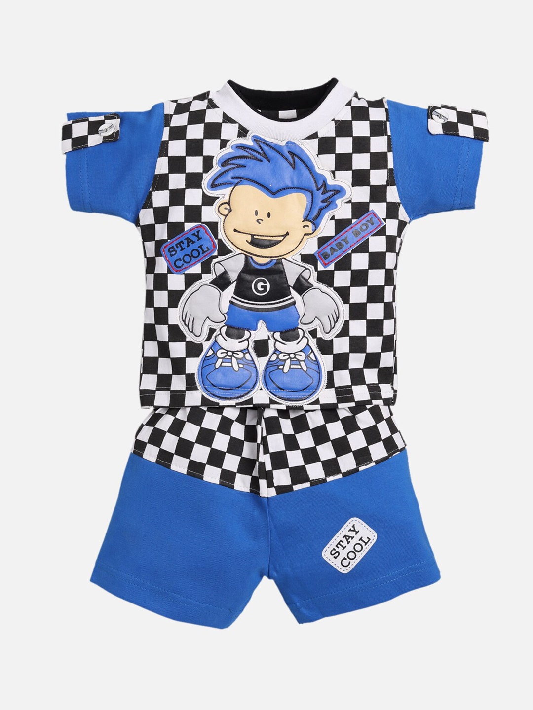 

Jaybee Infant Boys Blue & Black Applique Clothing Set